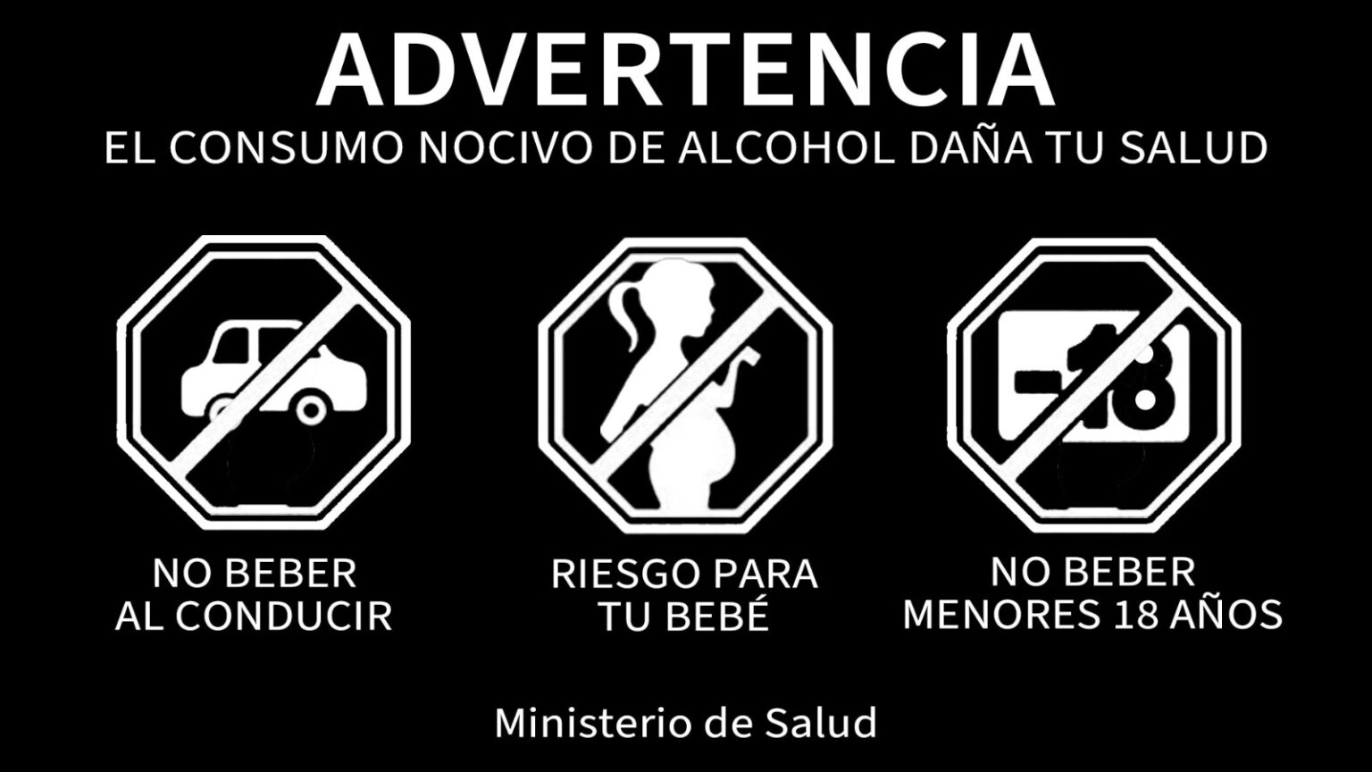 Así serán los nuevos sellos de advertencia en bebidas alcohólicas