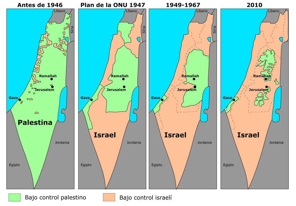 Mapa As Ha Avanzado Israel En Territorio Palestino Desde 1947