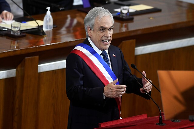 Sebastian Piñera , durante la Cuenta Publica que el Presidente de la Republica rinde al pais en el Congreso Nacional.
