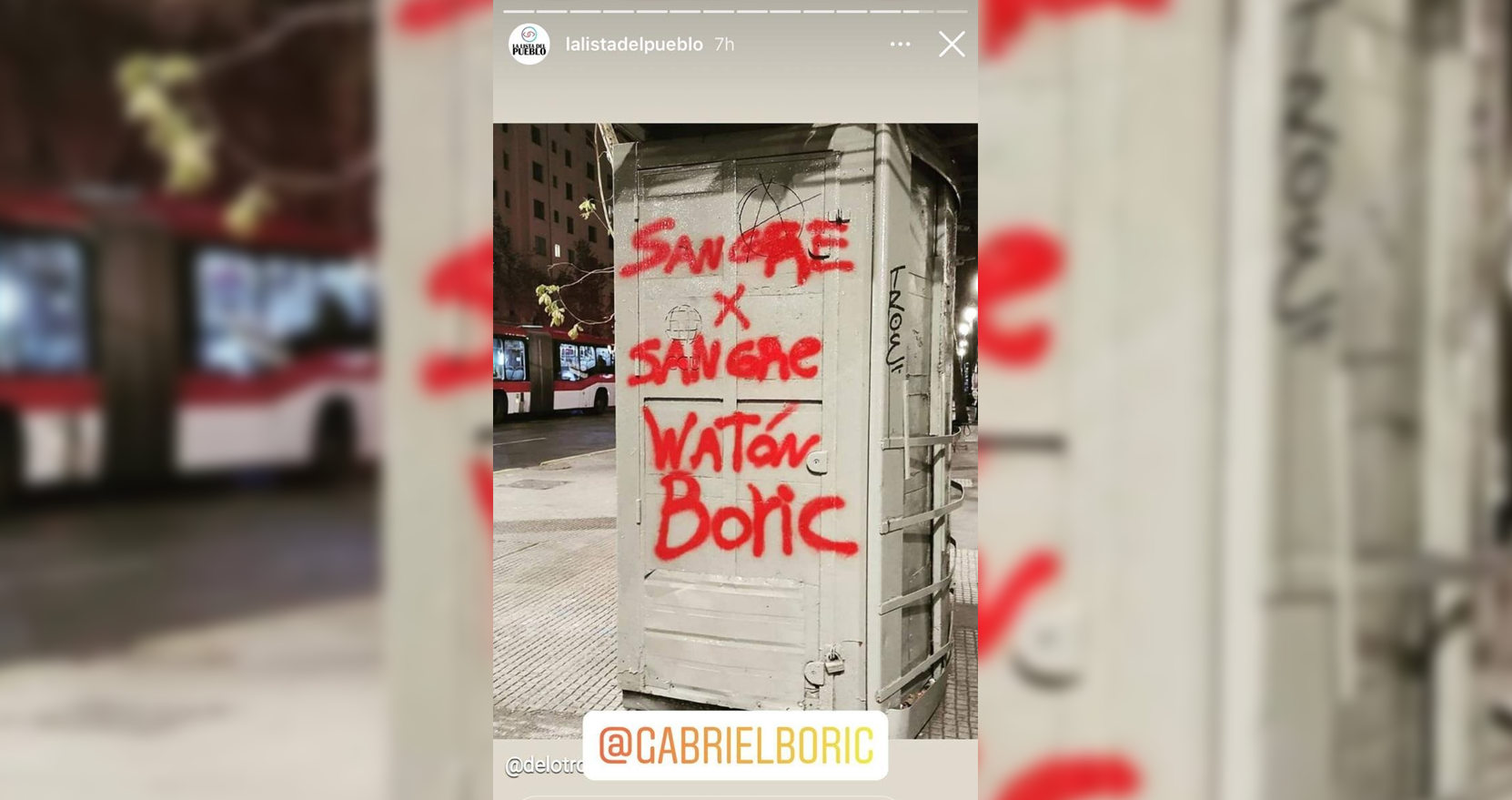 Diversos militantes del Frente Amplio se han referido a la historia de Instagram de la Lista del Pueblo, donde aseguraron promovería el odio hacia Gabriel Boric.