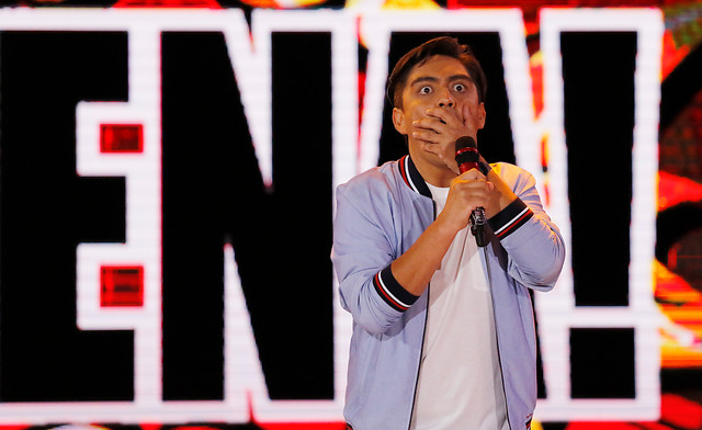 El humorista chileno, Sergio Freire se presenta en la Sexta noche de la 59 versión del Festival de la Canción de Viña del Mar 2018.