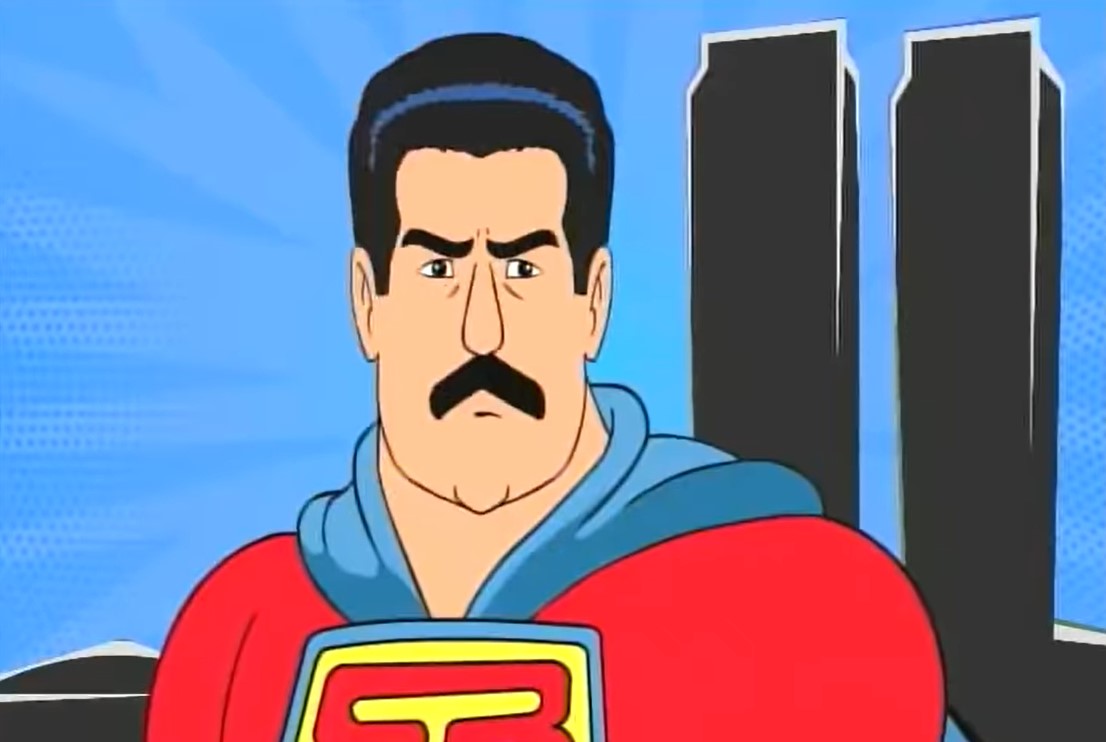 Caricatura Súper Bigote, Nicolás Maduro
