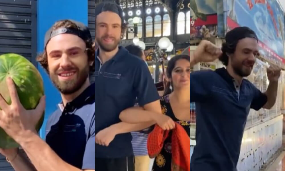 Dejó la grande: los videos de "Ben Brereton" bailando cueca y pegándose el show en el Mercado Central