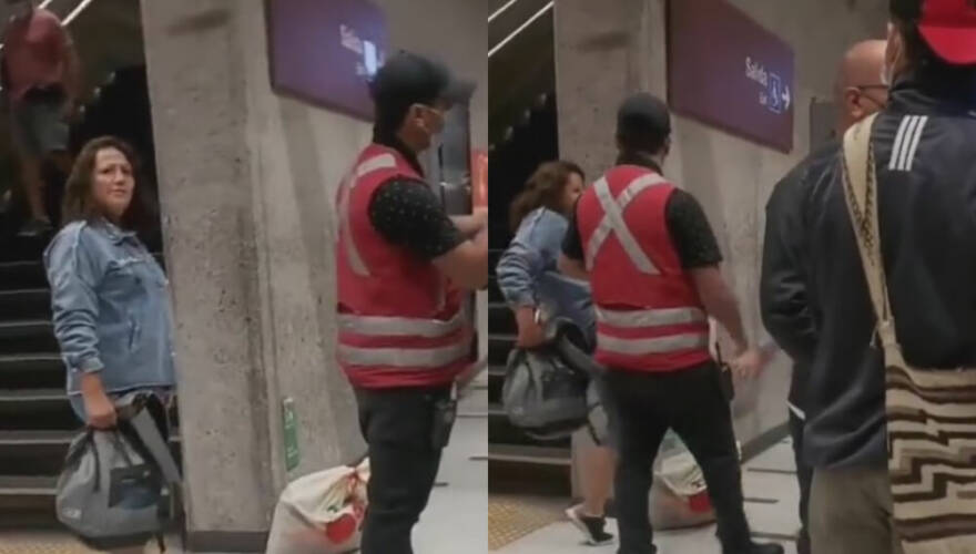 VIDEO. "No la dejen subir, le vamos a pegar aquí arriba": el brígido encontrón entre pasajeros de Metro por mujer sin mascarilla