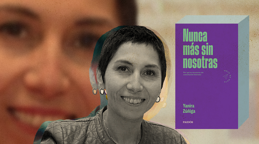 La imagen muestra a Yanira y a su libro sobre feminismo