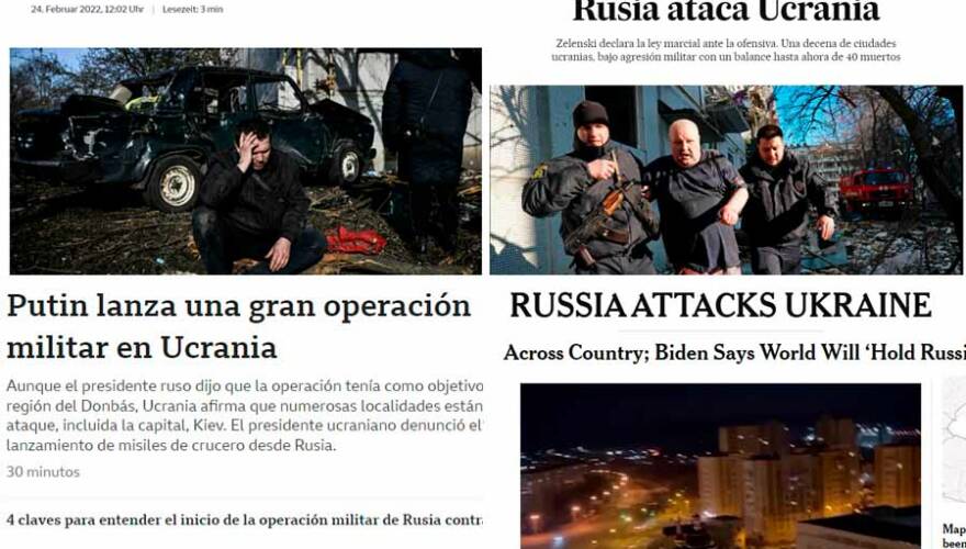 Cómo reaccionó la prensa internacional al conflicto entre Rusia a Ucrania