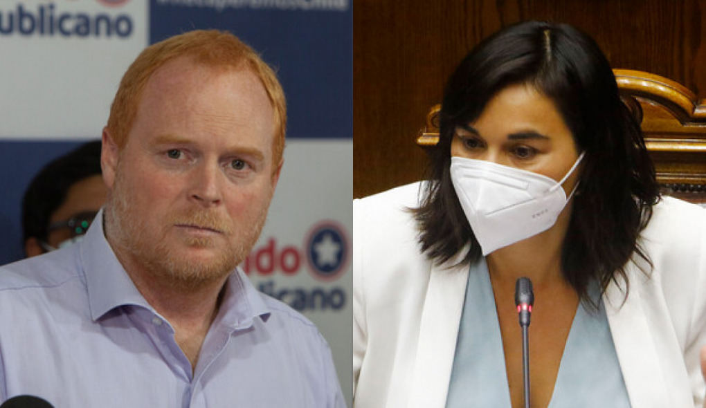 El senador Rojo Edwards y la ministra Izkia Siches