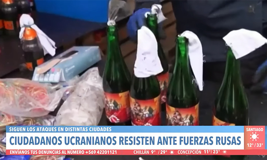 Ola de críticas por cobertura de TV chilena que "romantiza" uso de bombas molotov en Ucrania