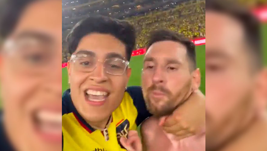 VIDEO. El incómodo momento de Messi con un hincha ecuatoriano