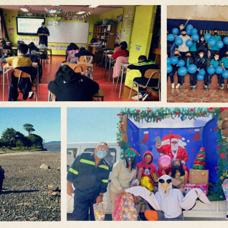 La imagen es un collage con la imagen de diferentes profesores rurales