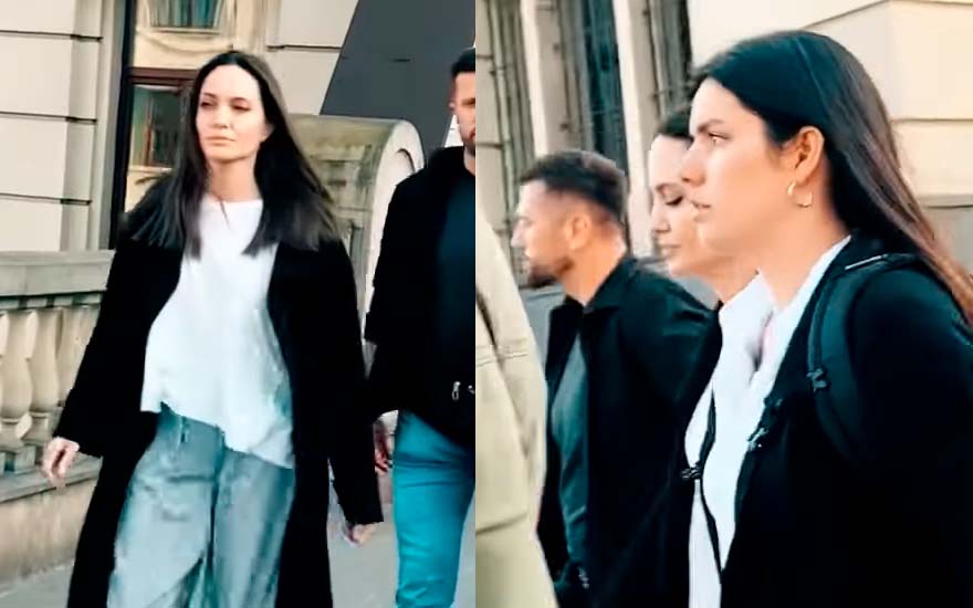 VIDEO. Angelina Jolie debió refugiarse en medio de su visita a Ucrania