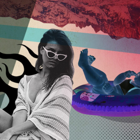 La imagen es un collage que hace referencia a la maternidad