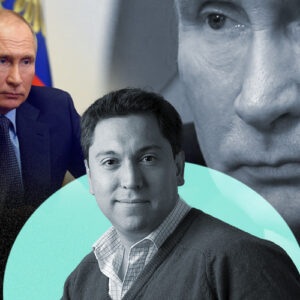 La imagen muestra a Pablo Álvarez frente a Putin