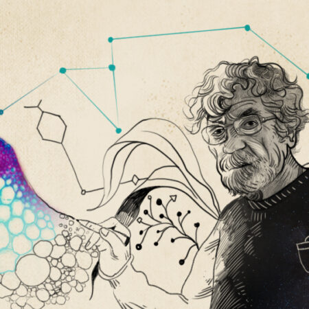 La ilustración muestra a Humberto Maturana