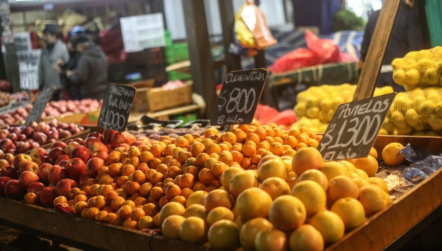 La imagen muestra distintas frutas y sus precios correspondientes, haciendo alusión a los altos precios por la inflación y los consejos que entrega el economista para hacerle frente