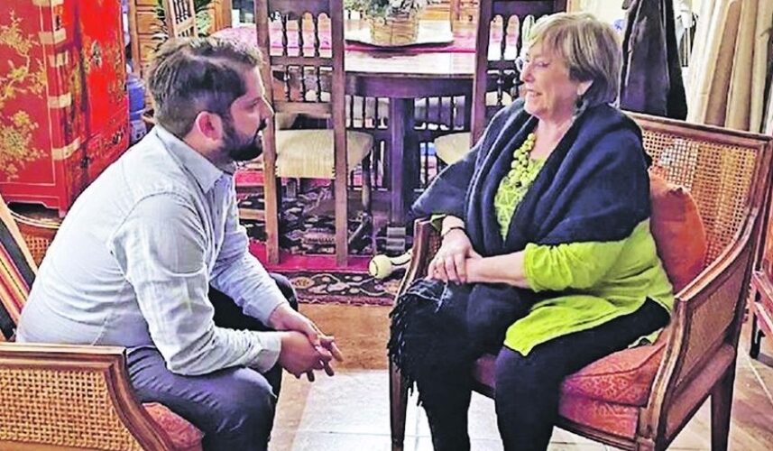 Presidente Gabriel Boric visitó la casa de Bachelet tras su llegada a Chile