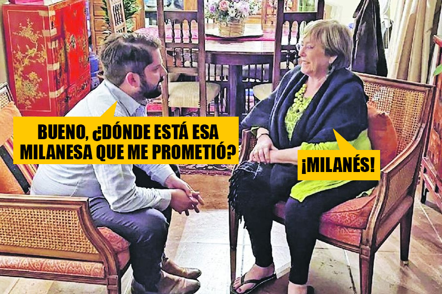 HUMOR. ¡Fotos exclusivas de la reunión entre Boric y Bachelet!