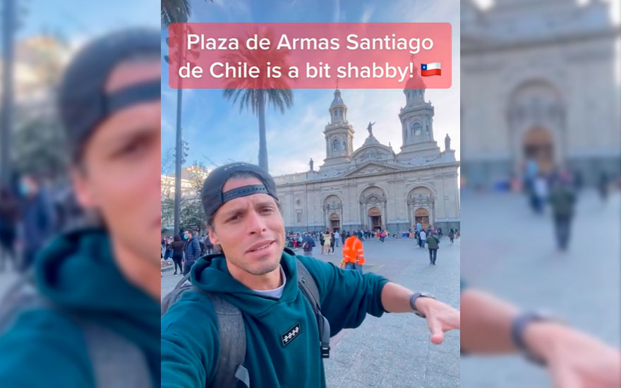 VIDEO. Tiktoker neerlandés se viralizó por comentarios de Plaza de Armas