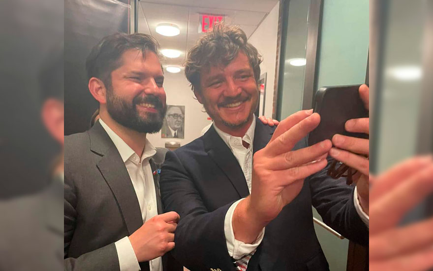 VIDEO. El emotivo encuentro entre Boric y Pedro Pascal en EEUU
