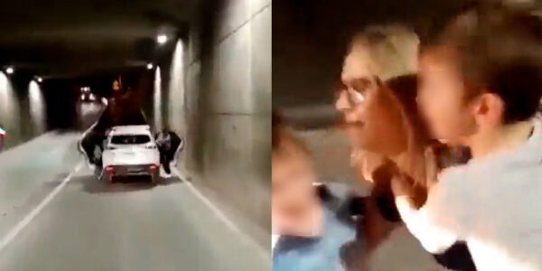 VIDEO. Madre vivió violenta encerrona en autopista de la RM