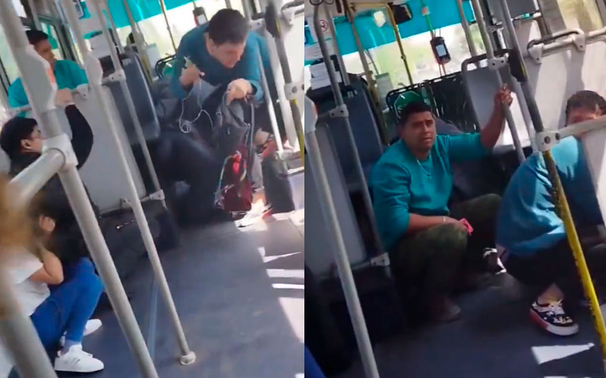 VIDEO. Apedrean bus de Transantiago durante el 18-O