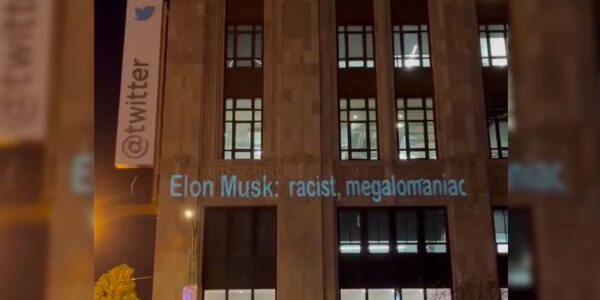 VIDEO. Proyectan mensaje contra Elon Musk en edificio de Twitter