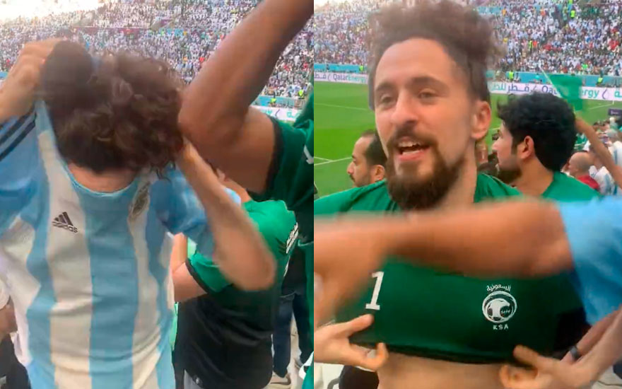 VIDEO. Hincha se cambió de Argentina a Arabia Saudita