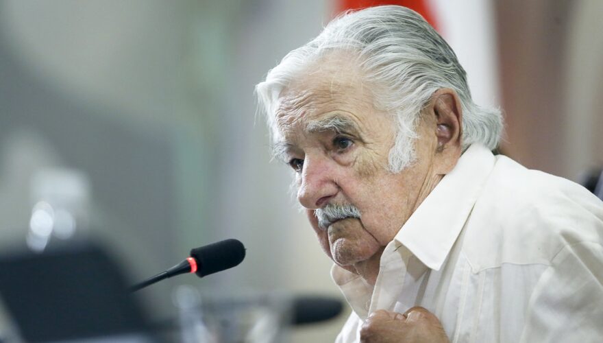 Pepe Mujica durante su visita a Chile