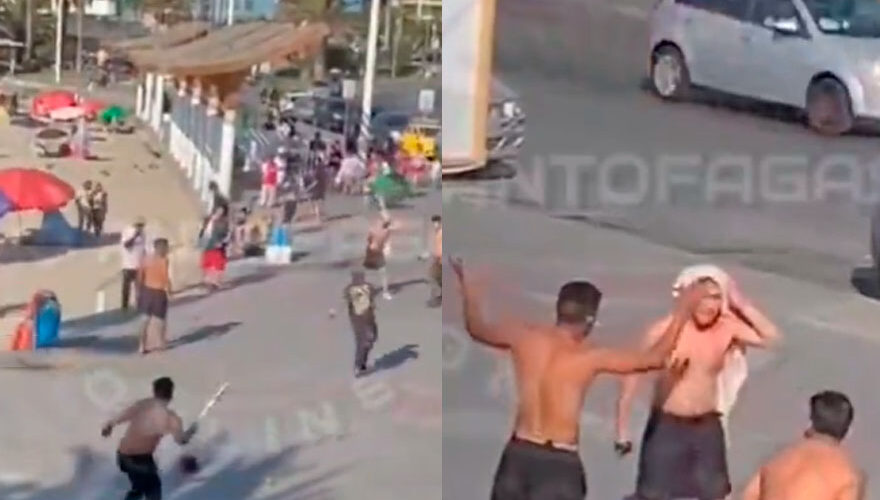 VIDEO. Graban violentísima pelea en balneario de Antofagasta