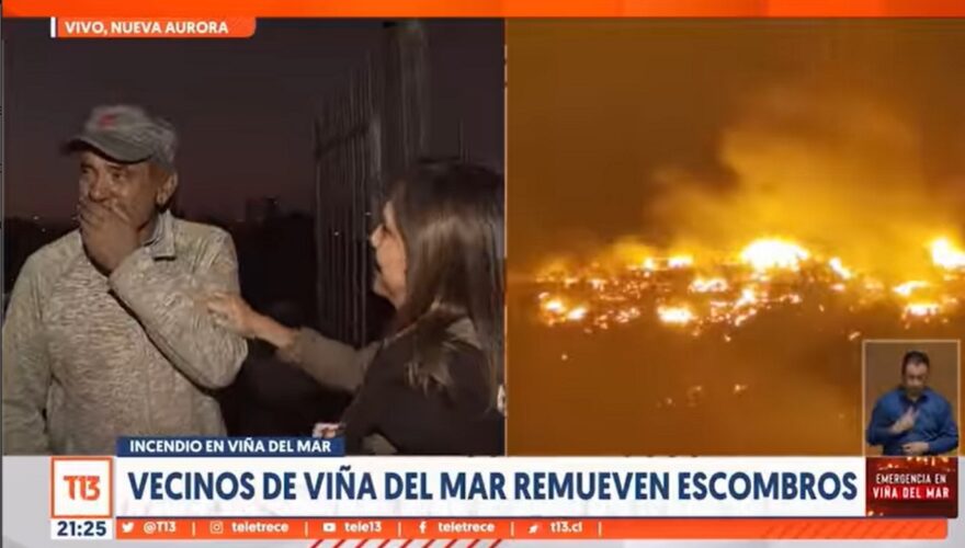 Mónica Pérez se llenó de críticas por pregunta a damnificado por incendio en Viña