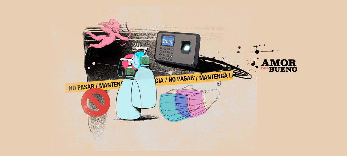 Nos enamoramos entre alcohol gel y mascarillas durante la pandemia