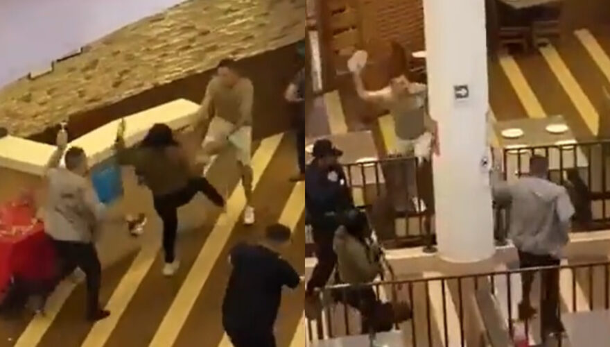 Registran violenta pelea al interior de mall en Rancagua