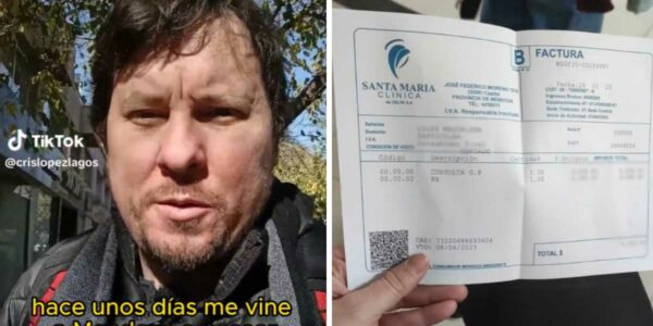 Chileno muestra la cuenta que le salió de una clinica Argentina en Mendoza