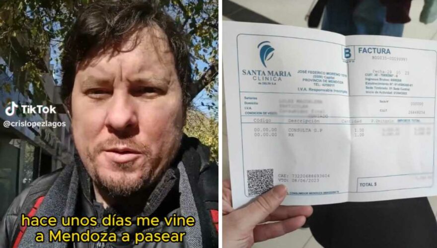 Chileno muestra la cuenta que le salió de una clinica Argentina en Mendoza