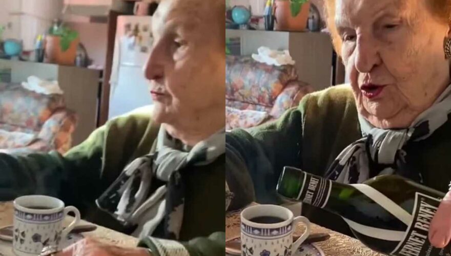 Abuela echándole trago al café del desayuno se vuelve viral