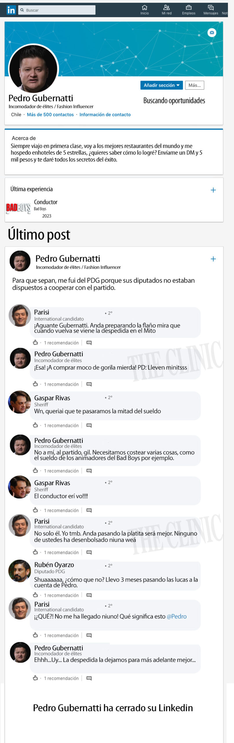 HUMOR. El Linkedin de Pedro Gubernatti
