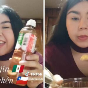 Mexicana en Chile es viral por comerse el merkén a cucharadas