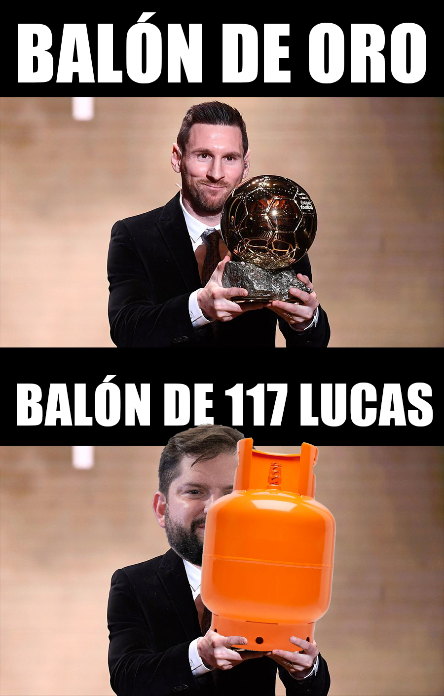 HUMOR. Boric le ganó a Messi