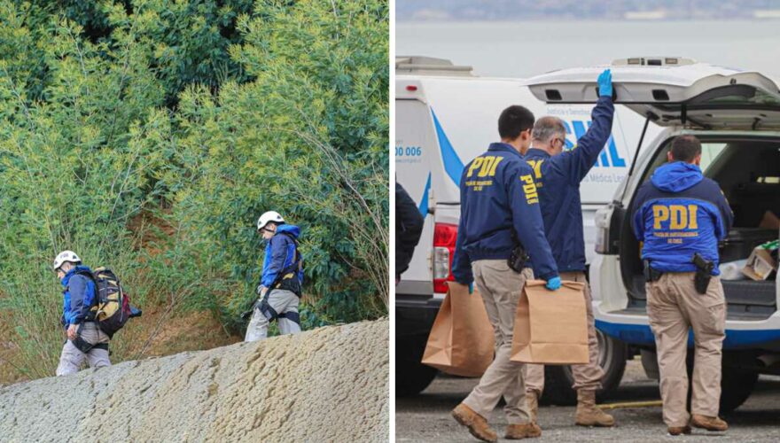 PDI realizando diligencias en Alto Lirquén, Penco, donde fue encontrado el torso de una mujer