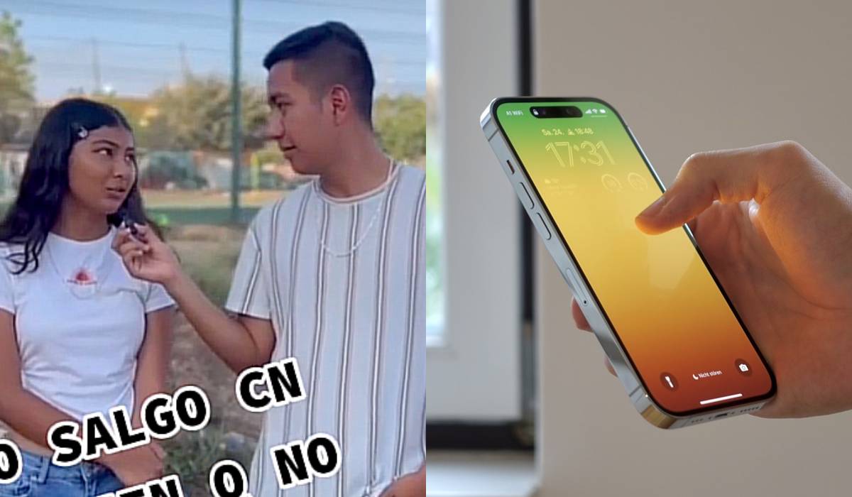 Hombre entrevistando a joven que se hizo viral tras asegurar que no podría salir con alguien que no tenga iPhone