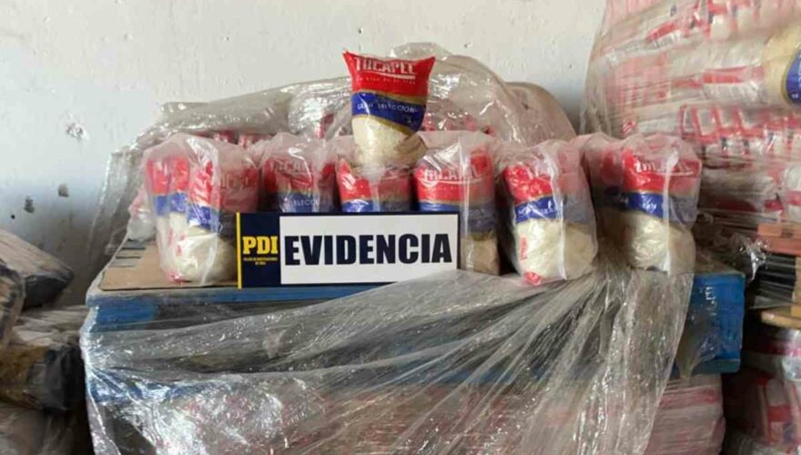 Arroz falsificado confiscado por la Policía de Investigaciones de Chile