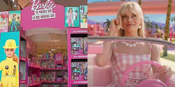 Muñecas de Barbie en Chile y Margot Robbie de la película Barbie