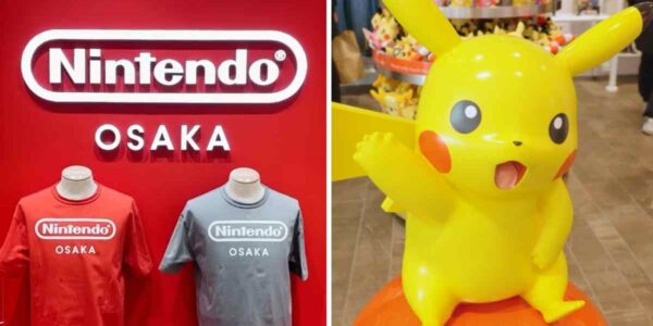Oficina de Nintendo en Osaka y figura de Pikachu de Pokémon