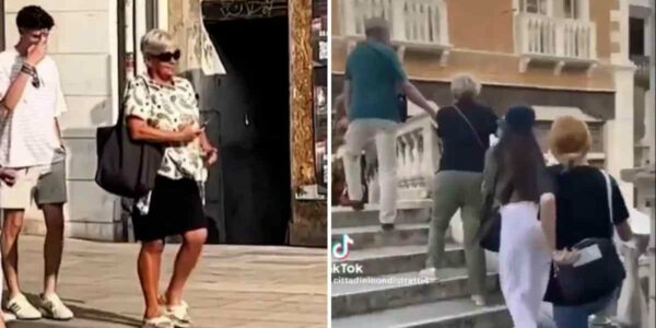 Mujer gritando "Attenzione pickpocket" en Italia