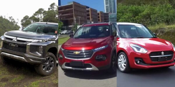 Autos de las marcas Mitsubishi, Chevrolet y Suzuki