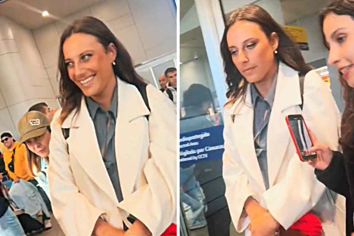 Trinidad de Gran Hermano caminando por el aeropuerto