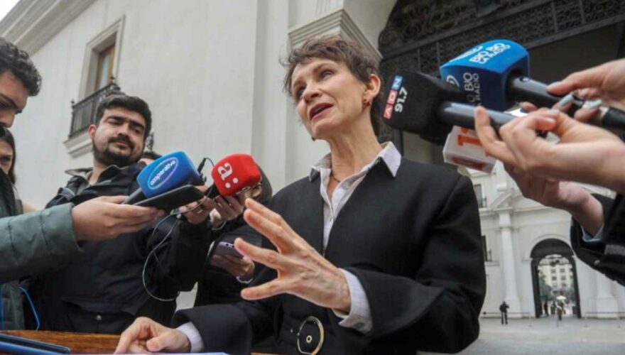 Carolina Tohá anunciando reforma a la Ley Antiterrorista en La Moneda