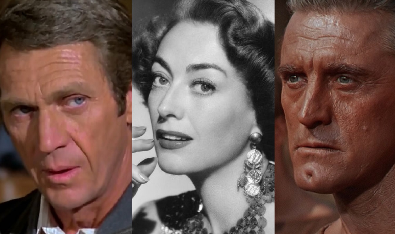 Steve McQueen, Joan Crawford y Kirk Douglas