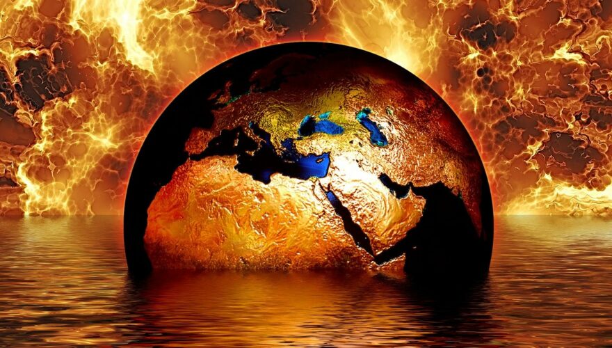 La Tierra ardiendo en el fin del Mundo según inteligencia artificial.
