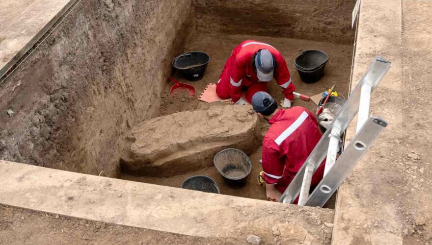 Restos arqueológicos en excavaciones del Metro de Santiago